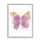 Stupell Industries Purple Butterfly Paint Splatter Glam Insect in Gray Frame Wall Art